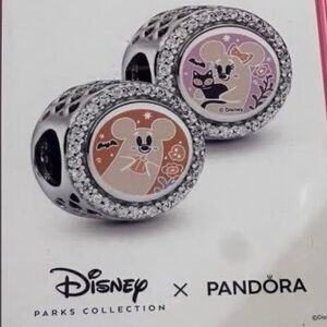 Pandora x Disney Parks Exclusive 2025 Ghost Mickey & Minnie Halloween Charm